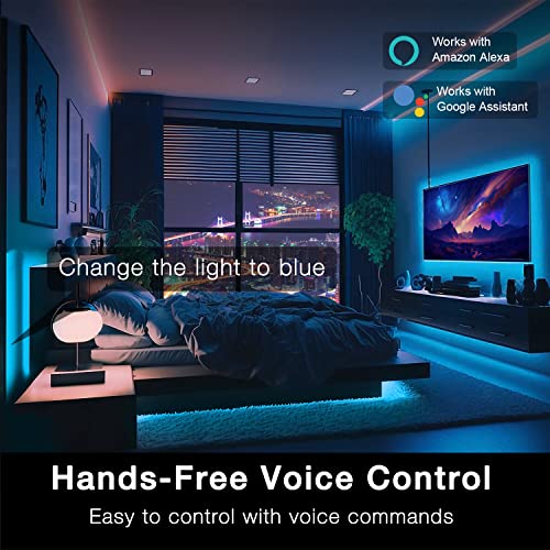 100ft Smart WiFi LED Strip Lights, App Controlled