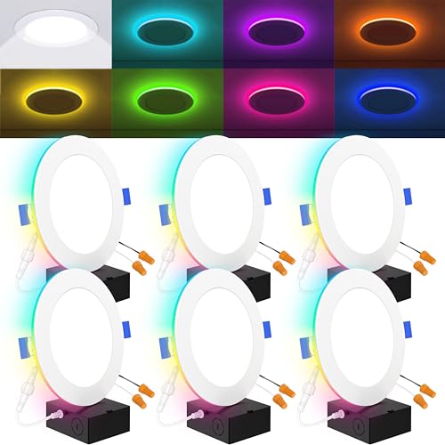 6-Pack Smart LED Recessed Ceiling Lights, Tunable CCT
