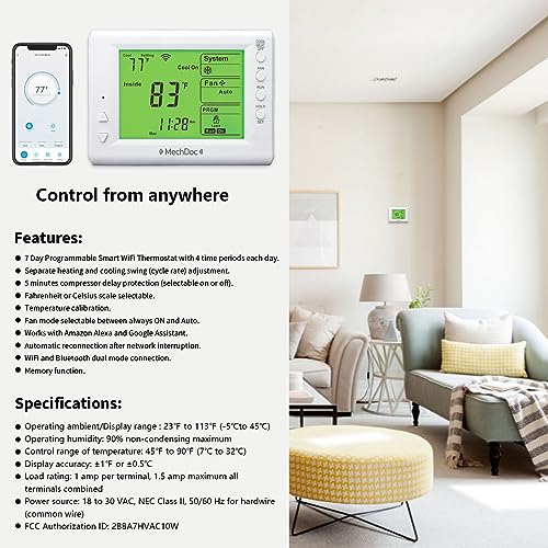 Smart Thermostat for Alexa & Google, 7-Day Programmable