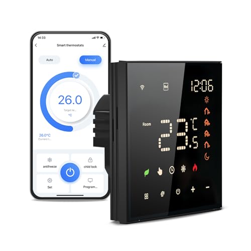 Smart Thermostat with Glass Touch Panel, Multi-Room Function