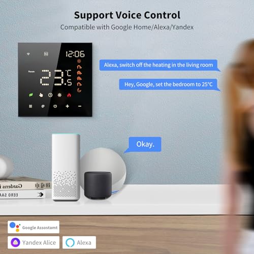 Smart Thermostat with Glass Touch Panel, Multi-Room Function