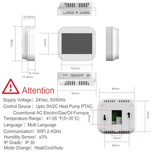 7 Day Programmable WiFi Thermostat for Smart Homes