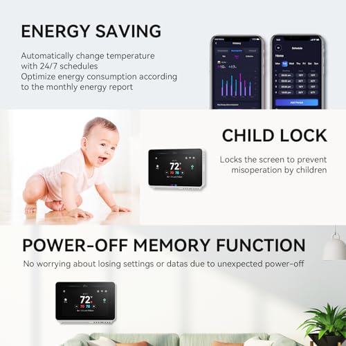 Smart Home Thermostat with 4.3" Touch Screen