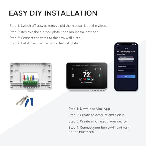 Smart Home Thermostat with 4.3" Touch Screen
