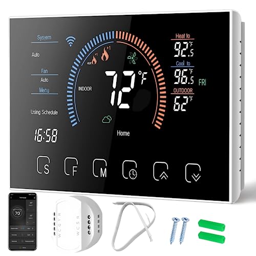 WiFi Thermostat for Home Heat Pump, Voice Controlled Alexa/Google