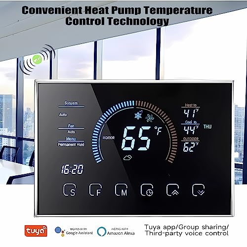 WiFi Thermostat for Home Heat Pump, Voice Controlled Alexa/Google