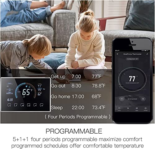 WiFi Thermostat for Home Heat Pump, Voice Controlled Alexa/Google