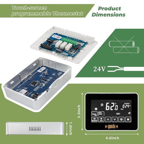 WiFi Touch-Screen Programable Thermostat for HVAC Systems