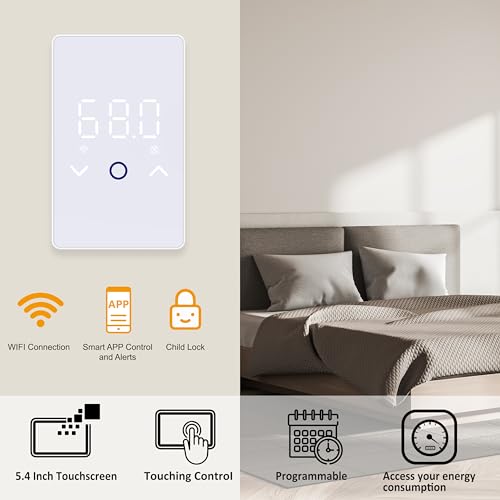 MAXKOSKO Smart WiFi Electric Floor Warming Thermostat - White