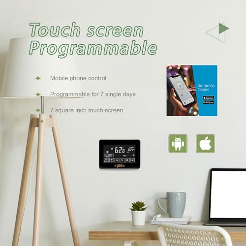 WiFi Touch-Screen Programable Thermostat for HVAC Systems