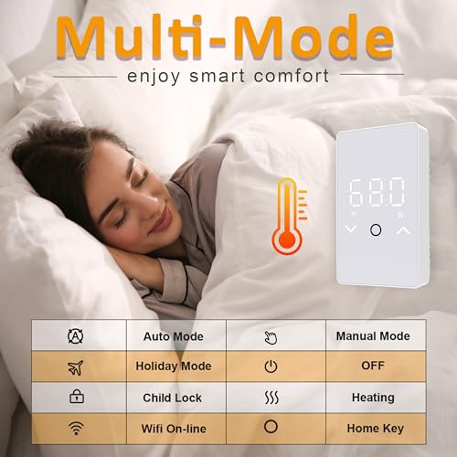 MAXKOSKO Smart WiFi Electric Floor Warming Thermostat - White