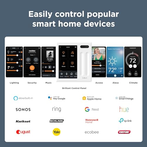 Touchscreen Smart Home Control Panel for Lighting & Music