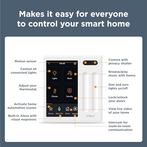 Touchscreen Smart Home Control Panel for Lighting & Music