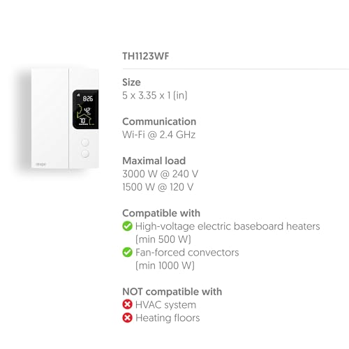 Sinopé Smart Wi-Fi Thermostat Compatible with Amazon Alexa