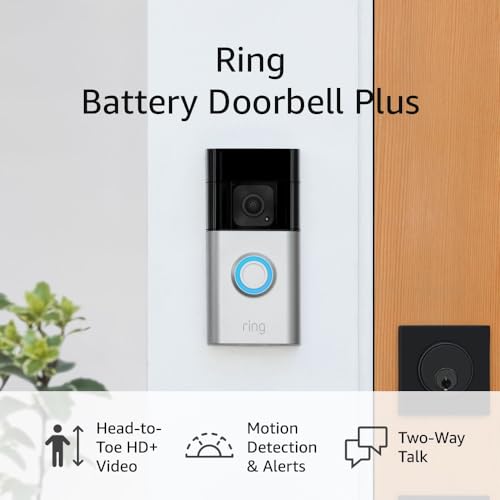 2023 Ring Battery Doorbell Plus | HD Video & Two-Way Talk