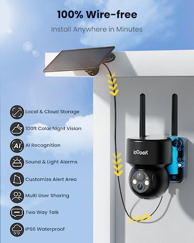 ieGeek Wireless Outdoor Security Camera System with AI