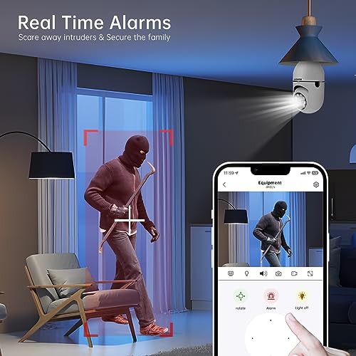 WESECUU Light Bulb Camera - 5G WiFi, 2K Vision, Alexa-Compatible