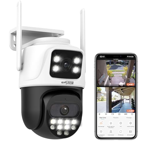 ENSTER Dual Lens 6MP Outdoor Security Camera AI