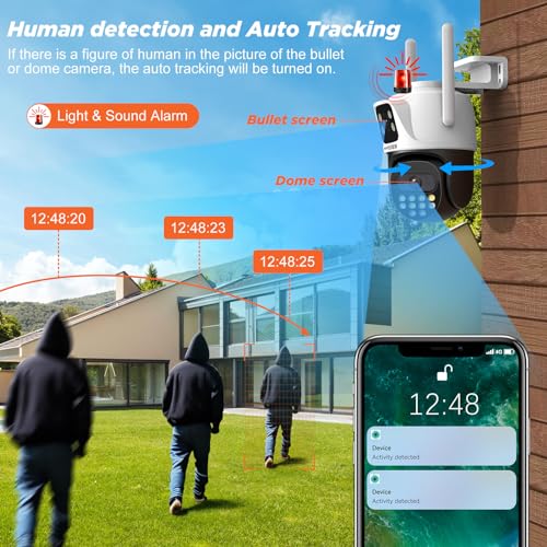 ENSTER Dual Lens 6MP Outdoor Security Camera AI