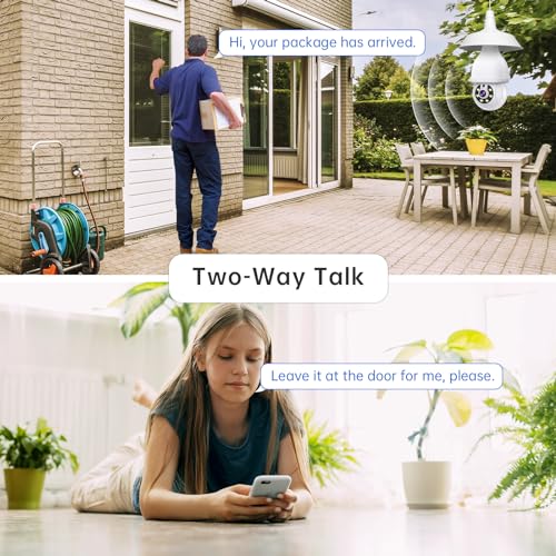 2-Pack WiFi Light Bulb Security Cameras for Alexa