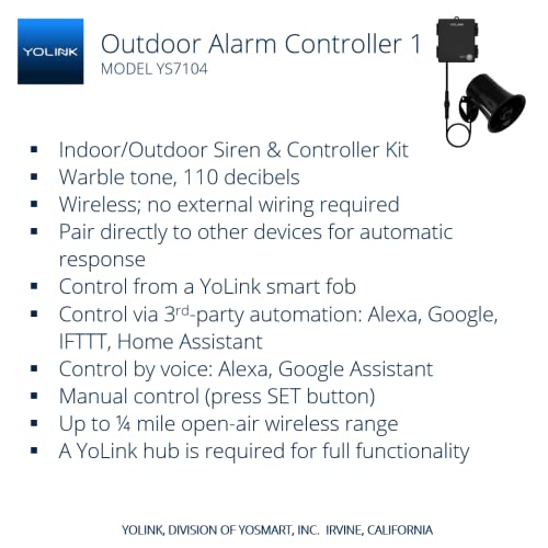YoLink Outdoor Security Siren & Alarm Controller Kit