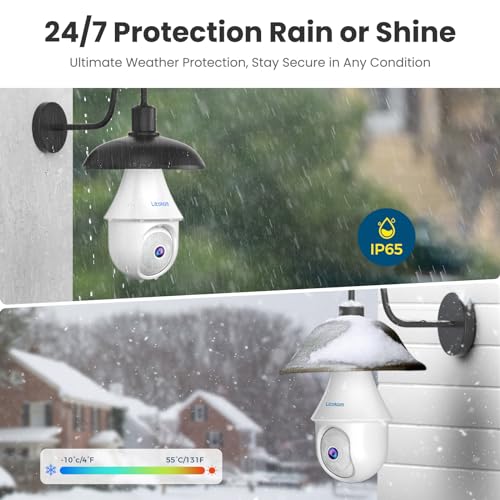 litokam 4MP Wireless Light Bulb Cameras for Home