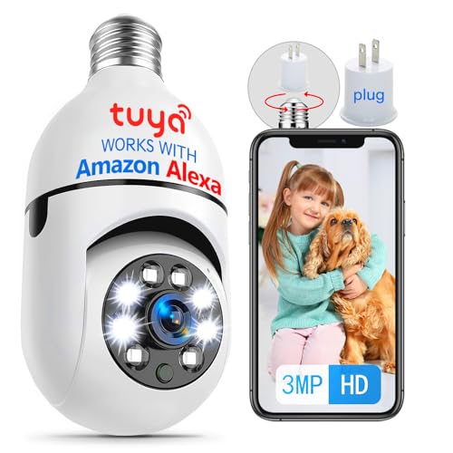 3MP Panoramic WiFi Light Bulb Security Camera