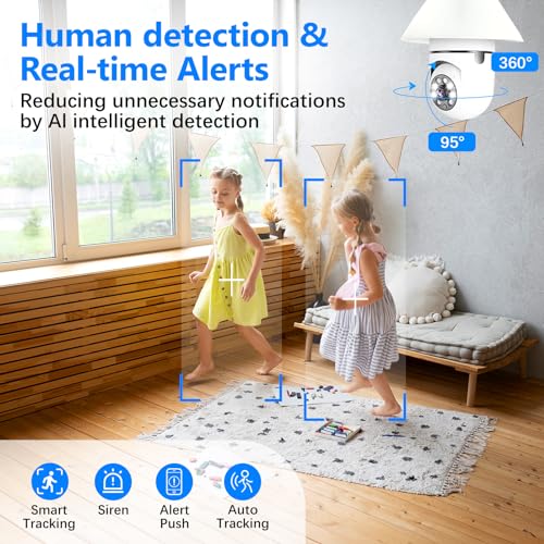 3MP Panoramic WiFi Light Bulb Security Camera