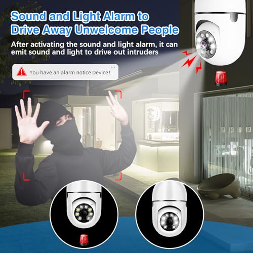3MP Panoramic WiFi Light Bulb Security Camera