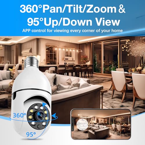 3MP Panoramic WiFi Light Bulb Security Camera