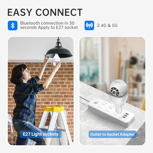 2-Pack Light Bulb Security Camera with Alexa Integration
