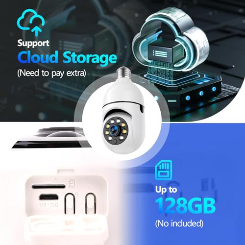 3MP Panoramic WiFi Light Bulb Security Camera