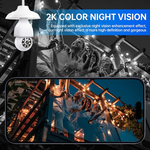 2-Pack Light Bulb Security Camera with Alexa Integration