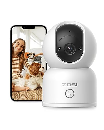 ZOSI 2K Pan/Tilt Smart Security Camera, Baby/Pet Monitor