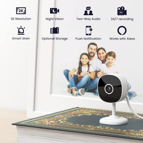 Smart Home Security Cameras with 2K Resolution, 2-Way Audio