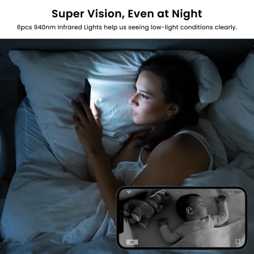 Smart Home Security Cameras with 2K Resolution, 2-Way Audio