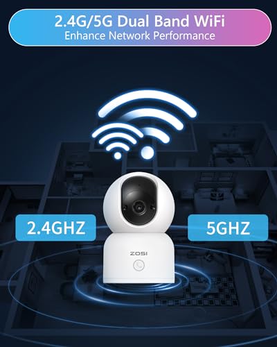 ZOSI 2K Pan/Tilt Smart Security Camera, Baby/Pet Monitor