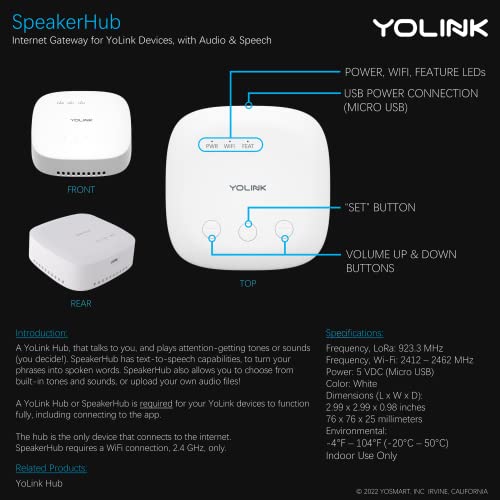YoLink SpeakerHub & Two Motion Sensor Smart Home Kit