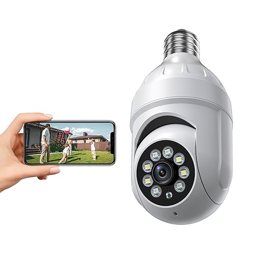 Smart Light Bulb Camera: Color Night Vision, AI Detection