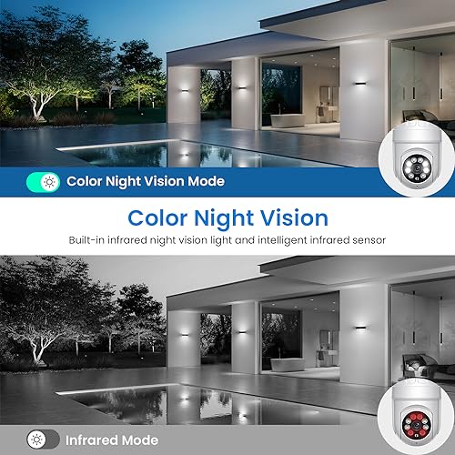 Smart Light Bulb Camera: Color Night Vision, AI Detection