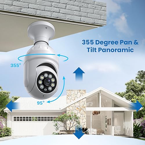 Smart Light Bulb Camera: Color Night Vision, AI Detection