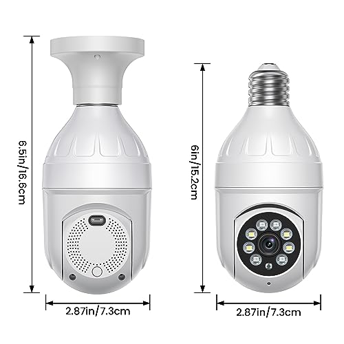 Smart Light Bulb Camera: Color Night Vision, AI Detection