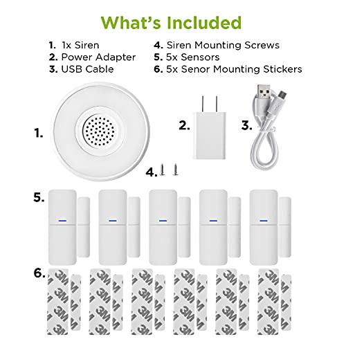 Smart wireless security alarm kit with door/window sensors