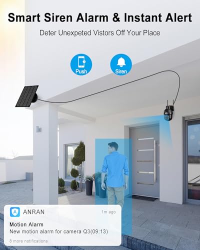 ANRAN 2K Outdoor Solar Security Camera with AI Detection