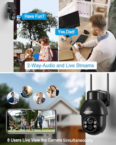 ANRAN 2K Outdoor Solar Security Camera with AI Detection