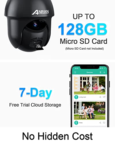 ANRAN 2K Outdoor Solar Security Camera with AI Detection