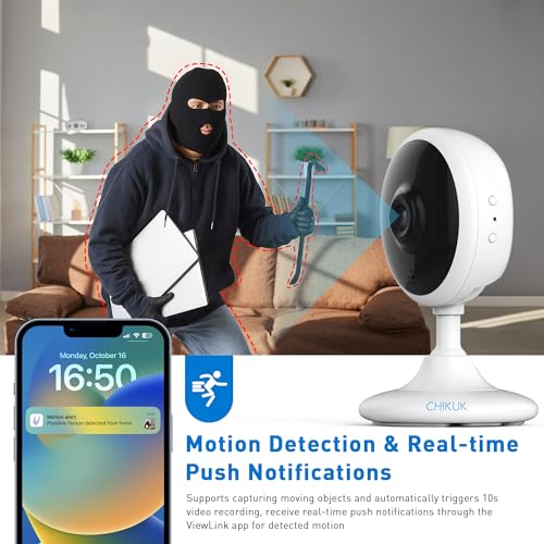 CHIKUK 2K WiFi Security Camera with Smart Siren