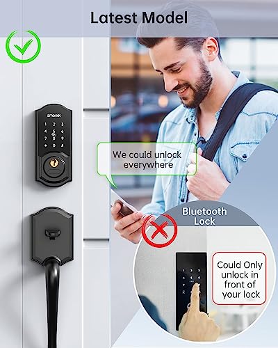 SMONET Smart Deadbolt Door Lock with Bluetooth Keypad