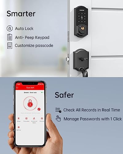 SMONET Smart Deadbolt Door Lock with Bluetooth Keypad