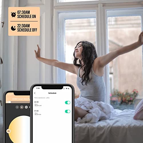 JULLISON 6 Inch LED Smart Slim Recessed Pot Light, WiFi APP& Voice Control, 120V, 13W, 1000LM, RGB + 2700K-6000K, ETL& FCC & IC Rated, Wet Location, Compatible With Alexa/Google Home, White - 12 Packs